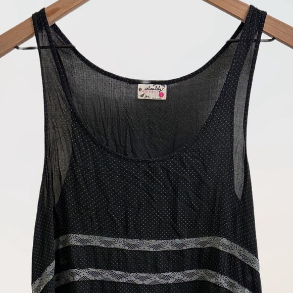 Intimately Free People Women’s Size Small XS Voile Trapeze Lace Black Gray Dress - Picture 3 of 6